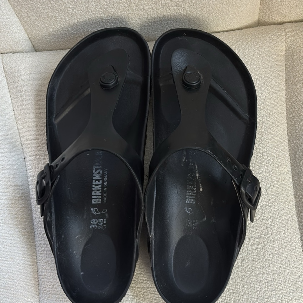 Birkenstock thong flip flops, black, size EU 38 - Picture 2 of 8